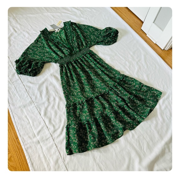 ★ NWT Max Studio V-Neck Empire Waist Dress - Green ★ - Picture 7 of 17